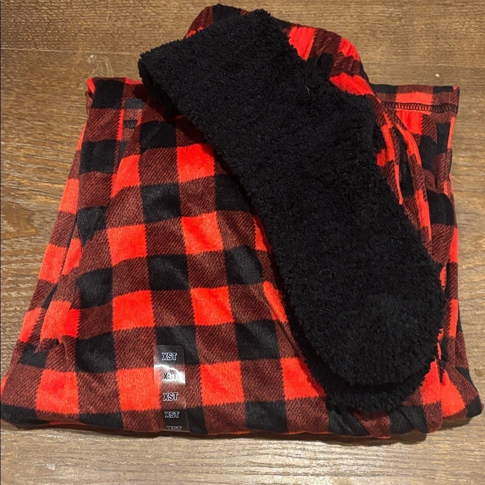 Plaid Pajama Set with Socks